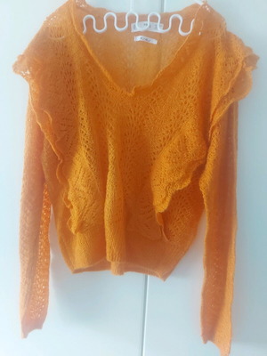 Mango knitted blouse orange new, transparent