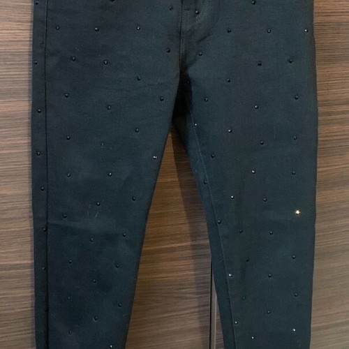 Women's black jeans with shiny strass new, size S