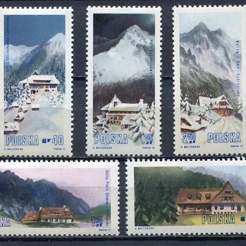 Poland 1972 Thematic Stamp Set 'Mountain Shelters in the Tatra Mountains'