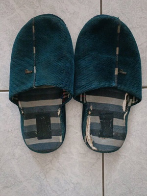 Parex men's slippers used, size 45, blue