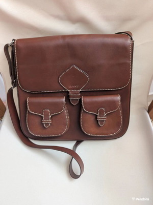 Gant leather unisex shoulder messenger bag like new brown