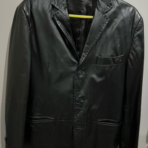 Bitsiani men's leather jacket genuine leather like new, black