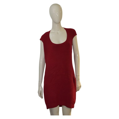 French Connection Red Ribbed Mini Dress used size 10