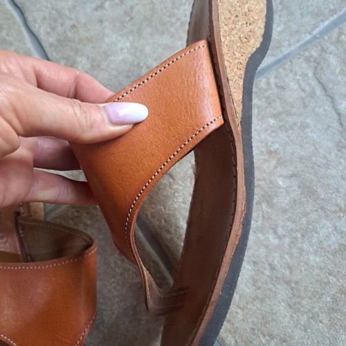 Leather sandals used, women's size 38, brown, 4cm heel