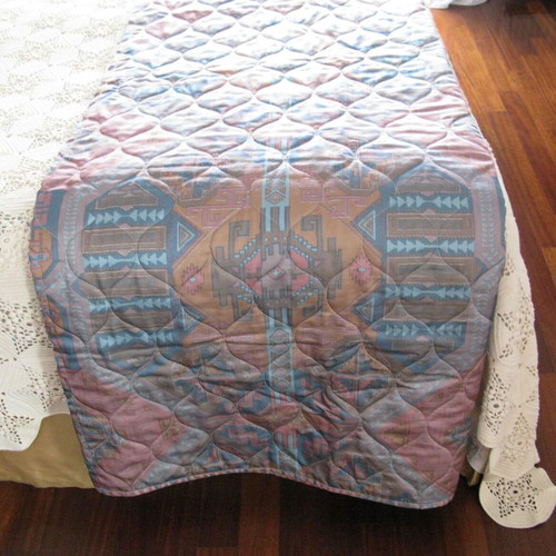 Cotton satin quilted bedspread for double bed like new