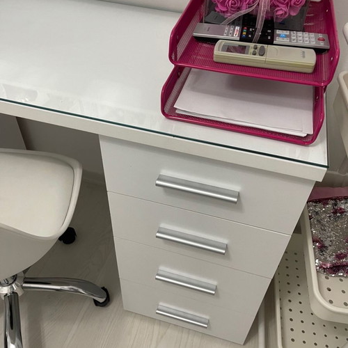 Vanity with mirror and glass new