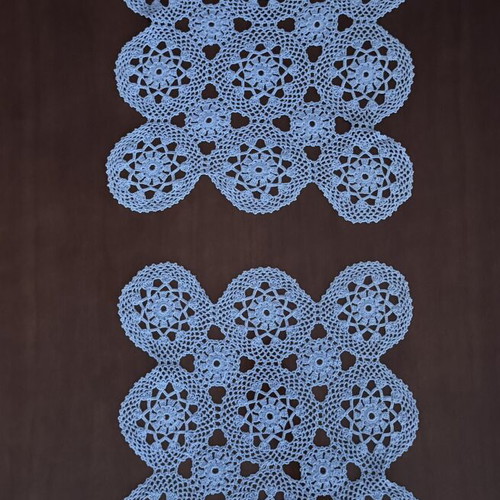 Set of 3 handmade light blue crochet doilies new