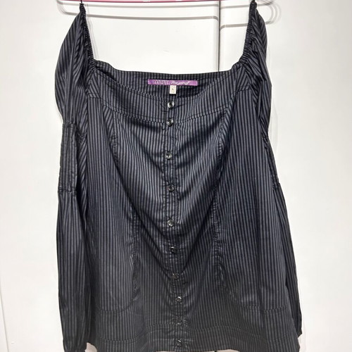 Striped blouse shirt Mat like new, size L, black and gray