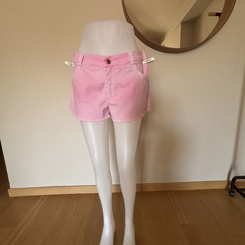 Regalinas pink denim shorts like new, size L, fringed