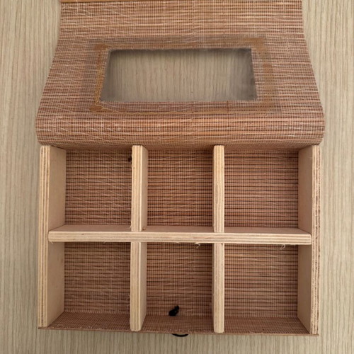 Storage box with compartments like new, wooden