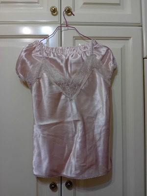 Women's silk lingerie set new, soft salmon pink, size S-M