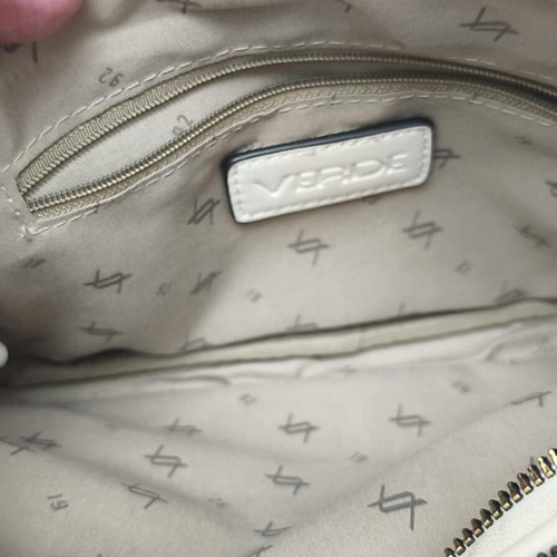 Verde shoulder bag like new, cream multicolor geometric design