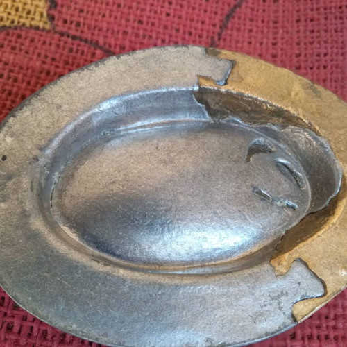 Vintage Brutalist Silver-Plated Ashtray Arte3 1980 Spain
