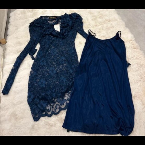 Zic Zac dress new blue lace with inner dress size S 36 8