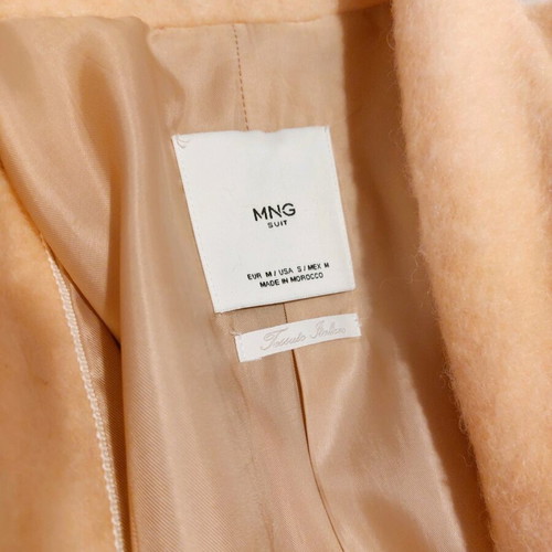 Mango Suit mohair coat, pastel pink, oversized, made to measure