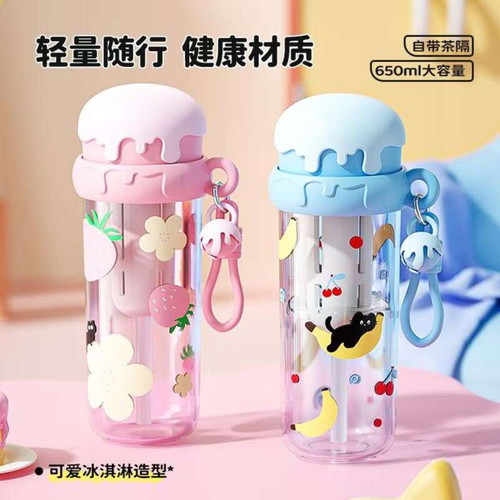 Tea Infuser Water Bottle 650 ml Ice Cream Design new
