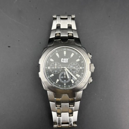 Caterpillar YE-143-11-121 Chronograph Watch like new, men's, black and silver