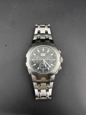 Caterpillar YE-143-11-121 Chronograph Watch like new, men's, black and silver