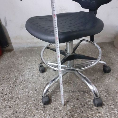 Laboratory stool used with adjustable seat and backrest