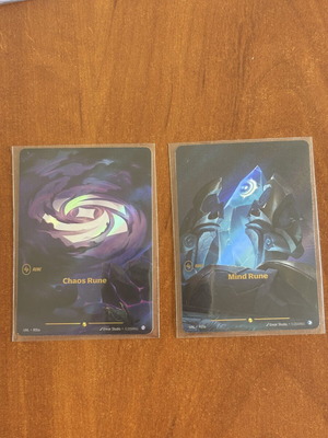 Riftbound Chaos Rune and Mind Rune cards, alternate art