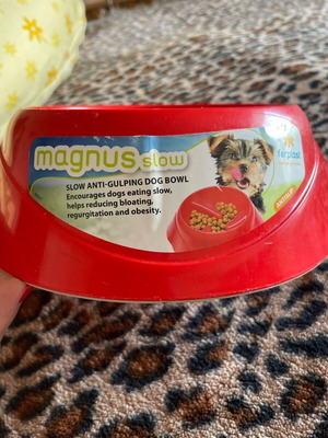 Slow feeding dog bowl like new, nonstick