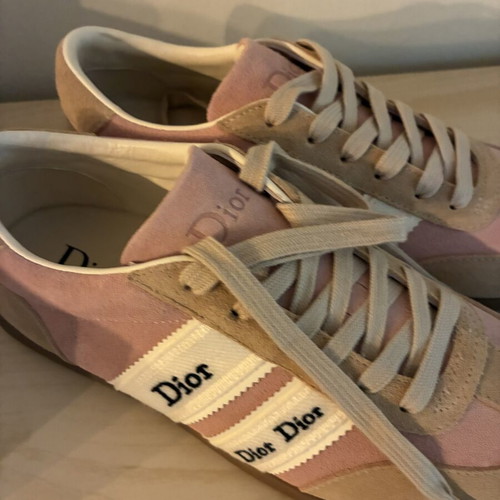 Dior ribbon sneakers new, beige and pink, size 40