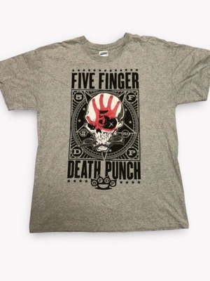 Gildan Five Finger Death Punch ανδρικό vintage μπλουζάκι με στάμπα σε γκρι, μέγεθος M/L