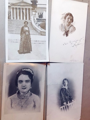 Vintage black and white photos used, set of 4, 1920-1935