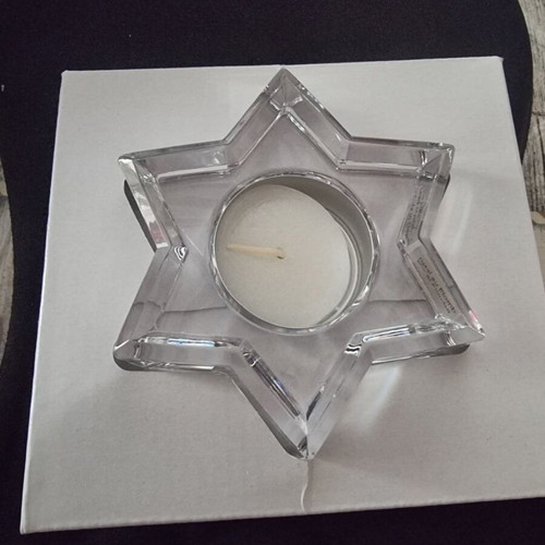 Nachtmann Crystal star-shaped tealight candle holder new with box