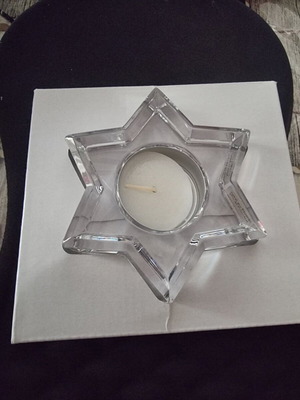 Nachtmann Crystal star-shaped tealight candle holder new with box