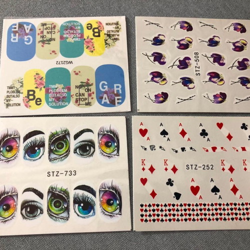 Water Nail Stickers Set of 4 New Full Nail