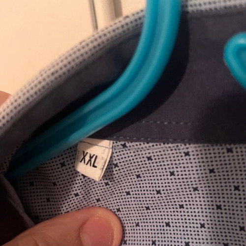 Blue dress shirt used, slim XXL, excellent condition