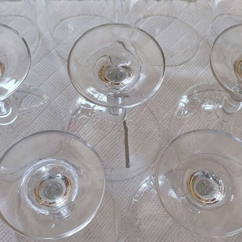 Vintage crystal stemmed glasses set of 15