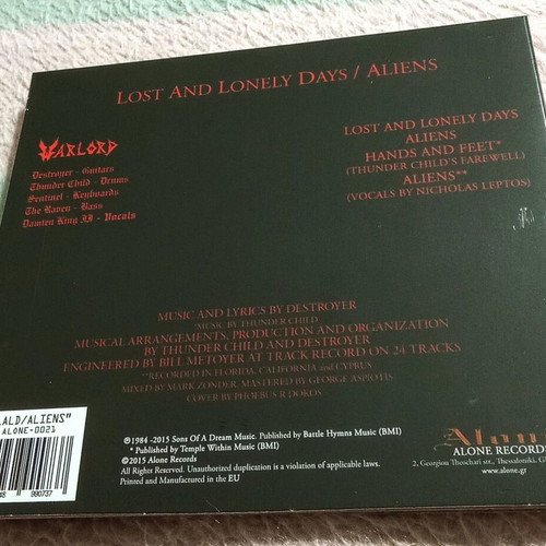 Warlord Lost and Lonely Days / Aliens mCD new, metal