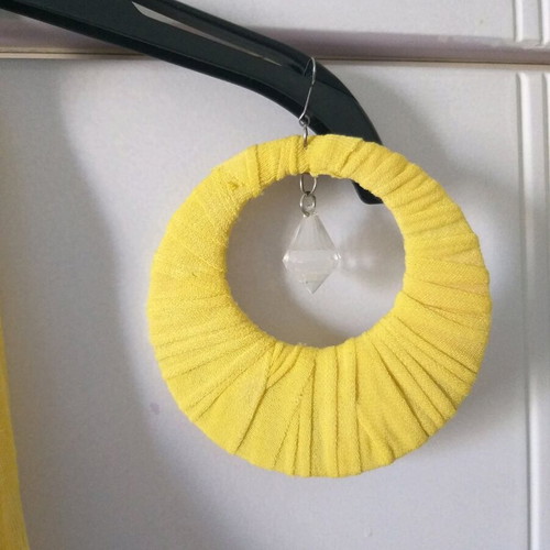 Top with fringes like new, yellow, with earrings gift