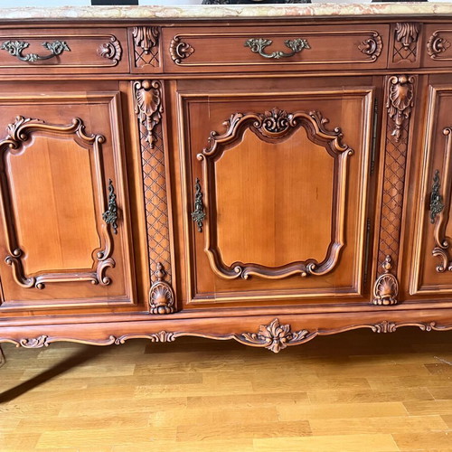 Buffet with marble top like new, one side door does not lock