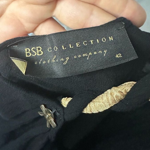 BSB airy top like new, black with gold-black braids