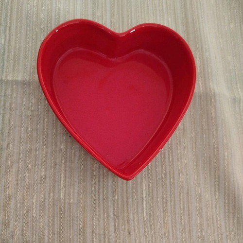 Heart bowl used, red clay