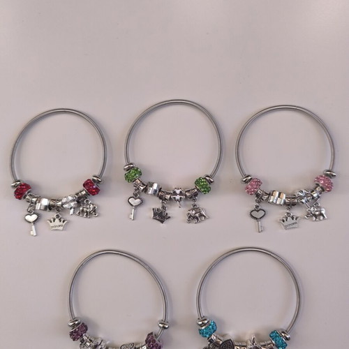 Set of 5 women's charm bracelets