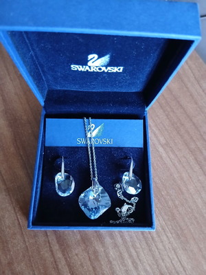 Σετ Swarovski με διαφανείς πέτρες, καινούργιο, vintage