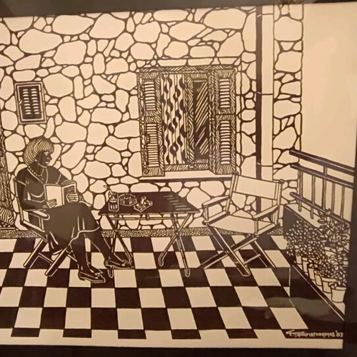 2 Linoleum Engraving Prints Like New