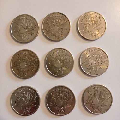 Planet Bowling tokens used coins for bowling