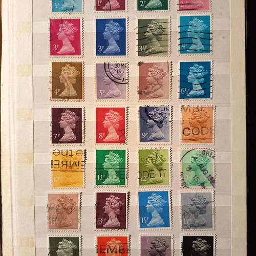 Authentic British Machin and Regional stamps used, collection of 41 pcs