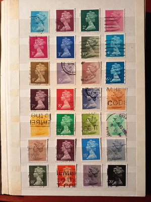 Authentic British Machin and Regional stamps used, collection of 41 pcs
