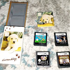 Πωλούνται 4 κασέτες Nintendo DS & θήκη - παιχνίδι Nintendogs!