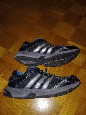 Adidas athletic shoes used size 40.5 old model black with blue interior