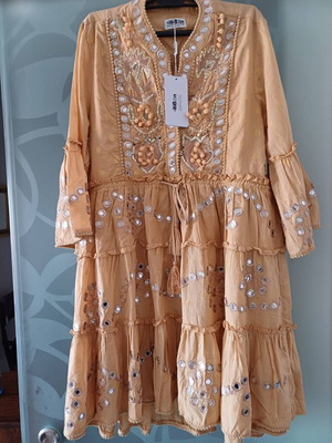 Boho dress Ibban new, beige