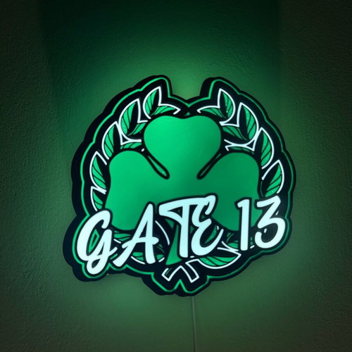Custom Lightbox Shamrock lamp like new, official Panathinaikos replica