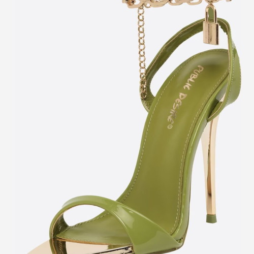 Chain Heels new, size 40, green and gold