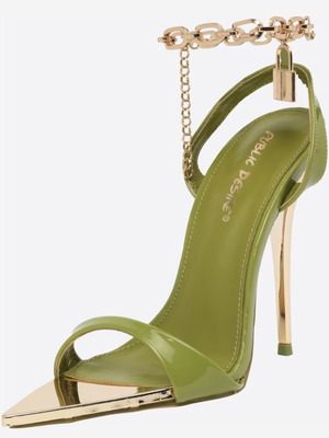 Chain Heels new, size 40, green and gold